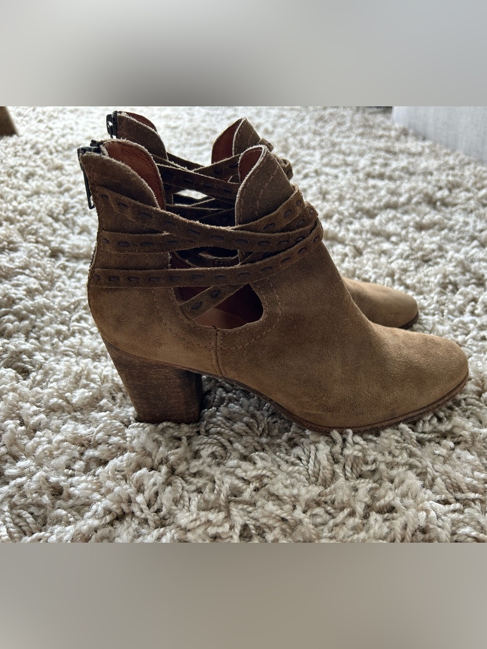 Frye Suede Cutout Block Heel Booties - Women